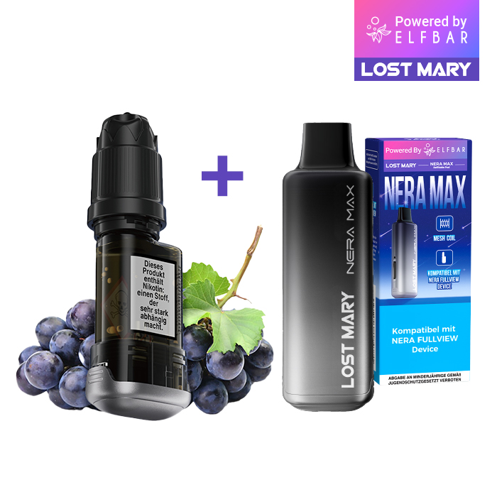 ELFBAR LOST MARY NERA MAX Refill Container Summer Grape inkl. Refillable Pod