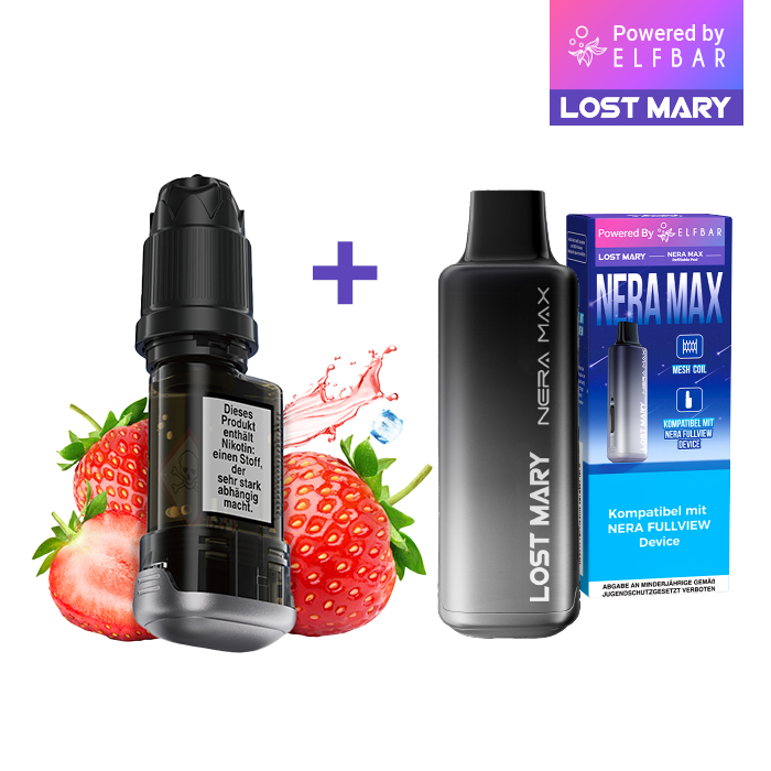 ELFBAR LOST MARY NERA MAX Refill Container Strawberry Ice inkl. Refillable Pod