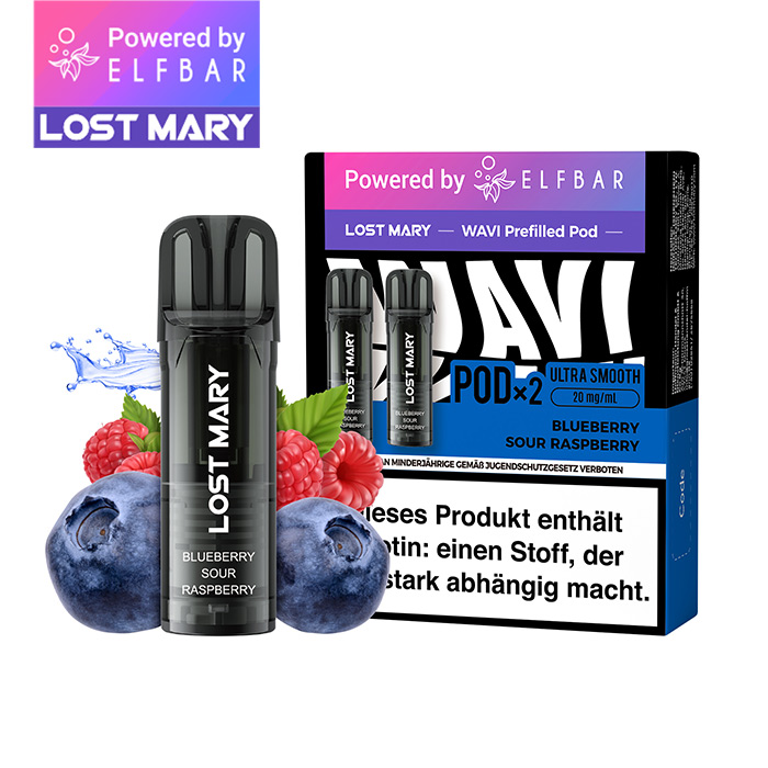 ELFBAR LOST MARY WAVI Blueberry Sour Raspberry 20mg Nikotin 2er Pack
