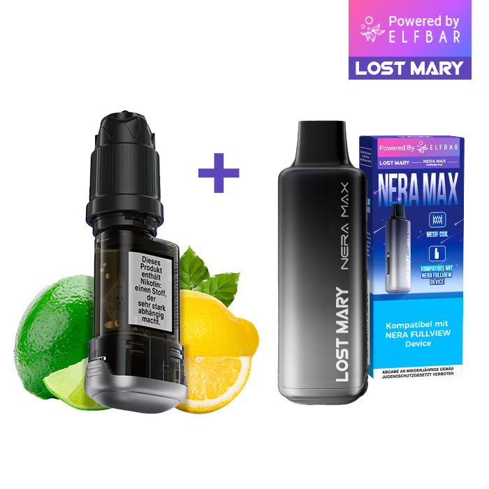ELFBAR LOST MARY NERA MAX Refill Container Lemon Lime inkl. Refillable Pod