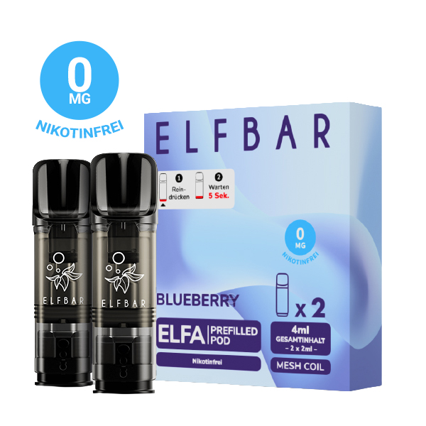 ELFBAR ELFA Blueberry 0mg Nikotin 2er Pack