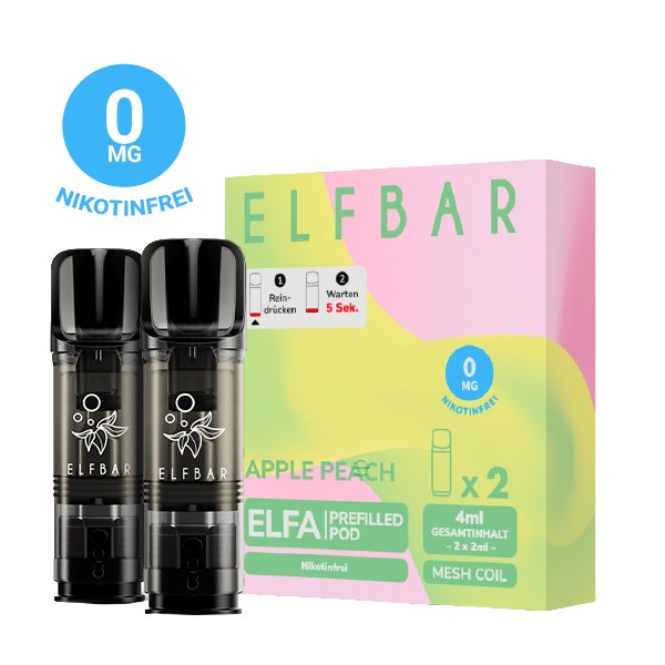 ELFBAR ELFA Apple Peach 0mg Nikotin 2er Pack