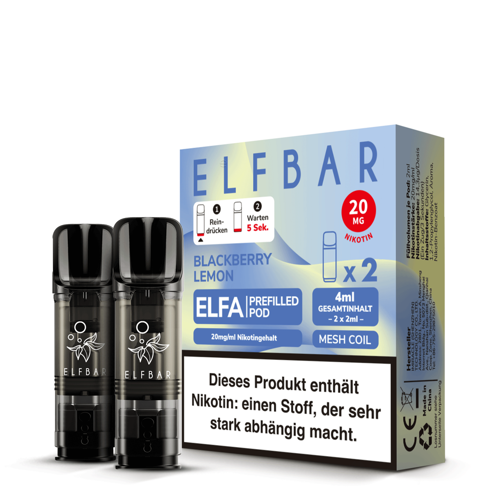 ELFBAR ELFA Blackberry Lemon 20mg Nikotin 2er Pack