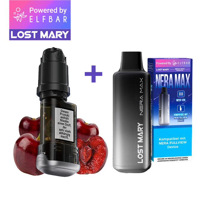 ELFBAR LOST MARY NERA MAX Refill Container Cherry Ice inkl. Refillable Pod