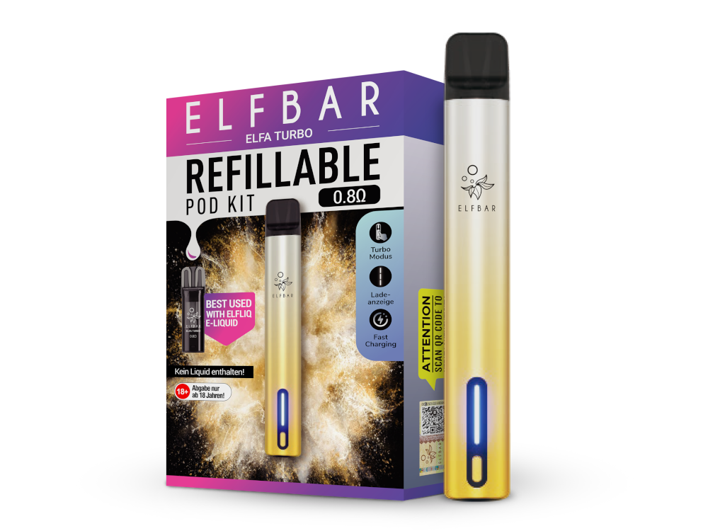 ELFBAR ELFA Turbo Pod Kit 550 mAh Akku - Aurora Gold - End of Life